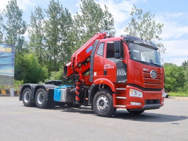 解放J6P牽引頭25噸折臂隨車(chē)吊